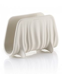 Porta Guardanapos de Mesa em Plastico Reciclado 16x8x11Tierra Branco Leite Guzzini