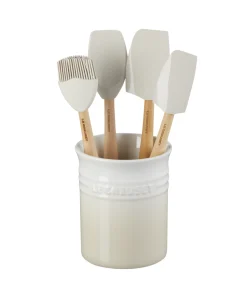 Conjunto 4 Espátulas Craft e Porta Utensílios Classic 1 Litro Meringue Le Creuset