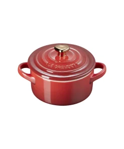 Mini Cocotte de Cerâmica 10 cm Pegador de Coração Vermelho Le Creuset