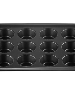Forma Rasa para 12 Mini Muffins Antiaderente Preto Le Creuset