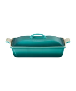 Travessa Retangular com Tampa Heritage 31cm 3,8 Litros Bleu Riviera Le Creuset