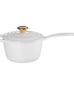 Panela Molheira Signature 16 cm Branco Pegador Dourado Le Creuset