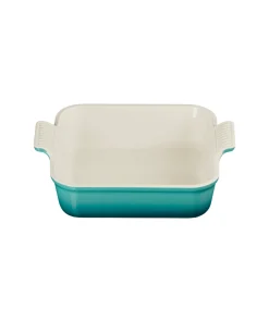 Travessa Quadrada de Cerâmica Heritage 23 cm Bleu Riviera Le Creuset