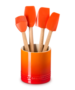 Conjunto 4 Espátulas e Porta Utensílios 1,1l Laranja Le Creuset